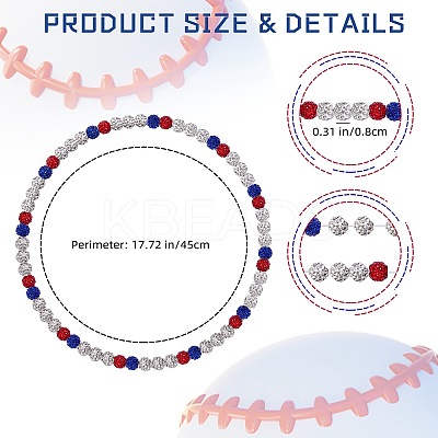 Polymer Clay Rhinestone Round Beaded Necklaces NJEW-SW00049-05-1