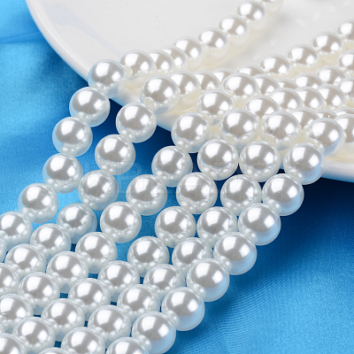 ABS Plastic Imitation Pearl Round Beads MACR-S789-8mm-01-1
