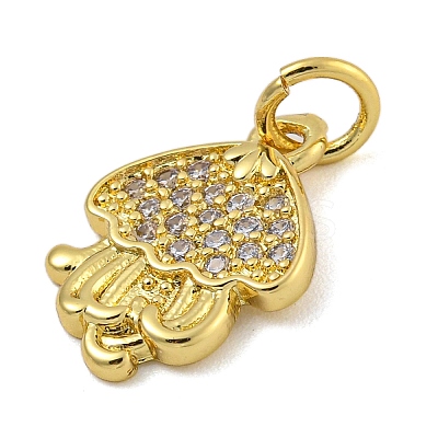 Marine Theme Rack Plating Brass Micro Pave Cubic Zirconia Pendants KK-I718-28G-04-1