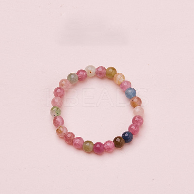 Adjustable Natural Multicolor Tourmaline Bead Finger Rings FS-WGFFDB9-11-1