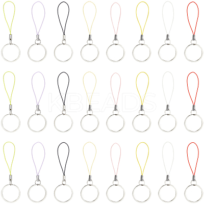 40Pcs 8 Colors Nylon Cord with Zinc Alloy sleeve Mobile Straps FIND-GF0008-37-1