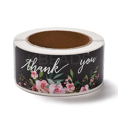 Flower Pattern Paper Gift Tag Stickers X-DIY-C011-01A-1