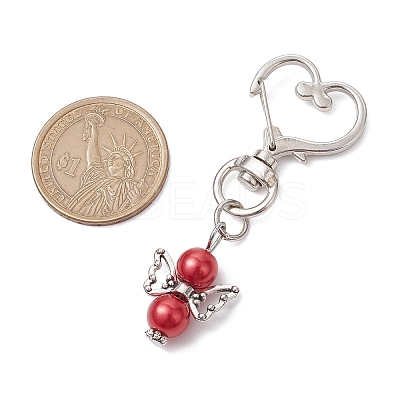 Angel Glass Pearl Pendant Decoration HJEW-JM02597-01-1