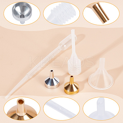 25Pcs 5 Style Aluminum Funnels AJEW-GF0005-68-1