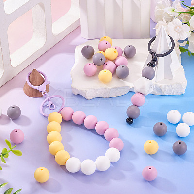 50Pcs Food Grade Eco-Friendly Silicone Beads SIL-TA0002-89A-1