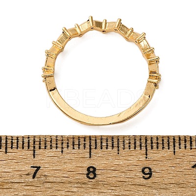 Brass Micro Pave Cubic Zirconia Finger Rings RJEW-C141-05G-1