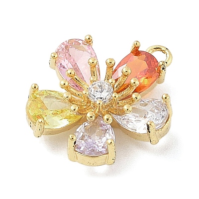 Brass Micro Pave Cubic Zirconia Pendants KK-S514-02A-G-1