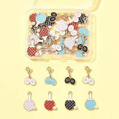40Pcs 8 Styles Alloy Enamel Pendants ENAM-FS0002-54-1