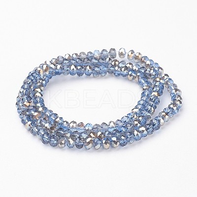 Electroplate Glass Faceted Rondelle Beads Strands EGLA-D020-4x3mm-54-1