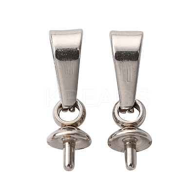 Tarnish Resistant 201 Stainless Steel Peg Bails Pendants STAS-E031-1-1