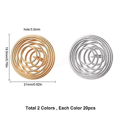 Hollow Lantern Iron Wire Bead Cage Pendants IFIN-SC0001-15-1