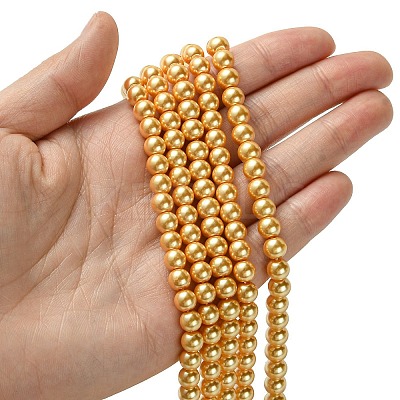 Eco-Friendly Dyed Glass Pearl Round Beads Strands HY-A002-6mm-RB112-1
