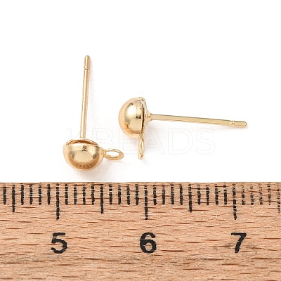 Brass Stud Earring Findings KK-G604-01G-02-1