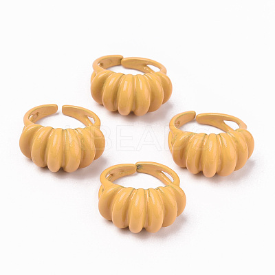 Spray Painted Alloy Cuff Rings RJEW-T011-24A-RS-1