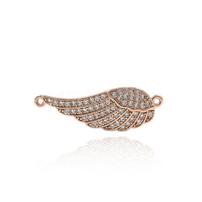 Brass Micro Pave Cubic Zirconia Links Connector Charms LS-KK-WH0081-94RG-1