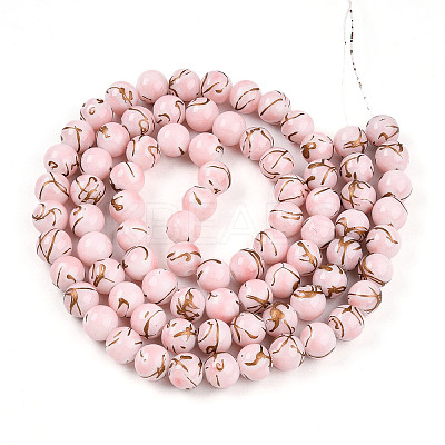 Baking Paint Glass Beads Strands DGLA-N010-10mm-01-1