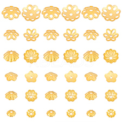 60Pcs 6 Styles 925 Sterling Silver Beads Caps STER-PH0001-76-1