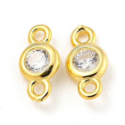925 Sterling Silver Pave Clear Cubic Zirconia Connector Charms STER-B005-02G-1