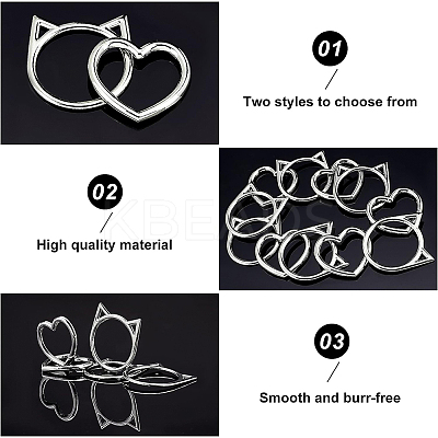 24Pcs 2 Style Alloy Linking Rings FIND-BC0003-32-1