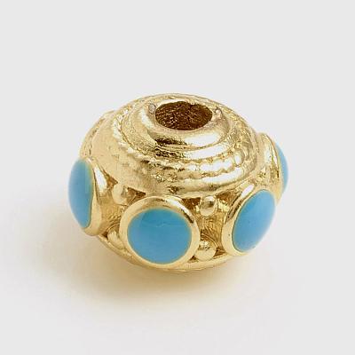 Matte Gold Color Brass Bumpy Beads KK-L155-05A-1