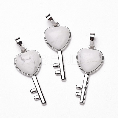 Natural Howlite Pendants G-I321-06P-20-1