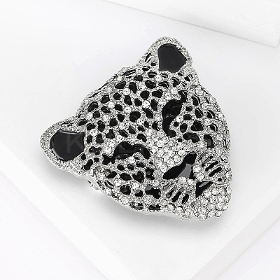 Head of Leopard Rhinestone Pins PW-WG22730-02-1