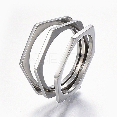 Tarnish Resistant 304 Stainless Steel Wide Band Finger Rings RJEW-E153-02P-17mm-1
