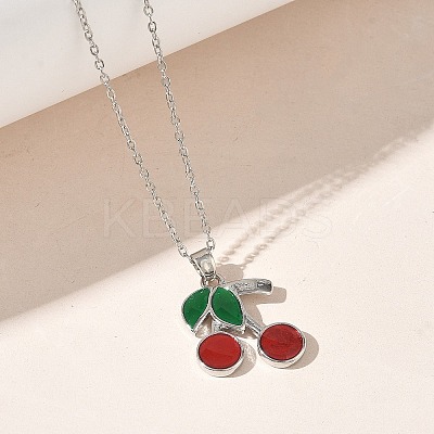 Brass Enamel Pendant Necklaces SA-CBA7E55-01P-1