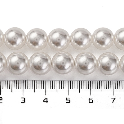 Baking Paint Pearlized Glass Pearl Round Bead Strands PEAR-H019-02D-04-1