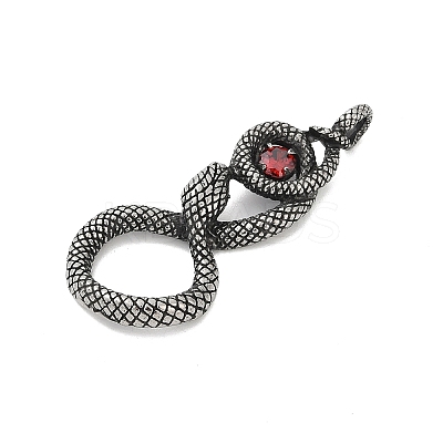 316 Surgical Stainless Steel Micro Pave Cubic Zirconia  Pendants STAS-D304-03AS-1