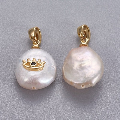 Natural Cultured Freshwater Pearl Pendants LS-KK-L187-08G-1