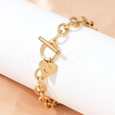 Golden 304 Stainless Steel Charm Bracelets NJEW-K284-01G-C-1