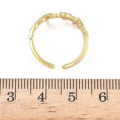 304 Stainless Steel Cubic Zirconia Cuff Open Rings for Women LS-RJEW-Z122-02G-04-1