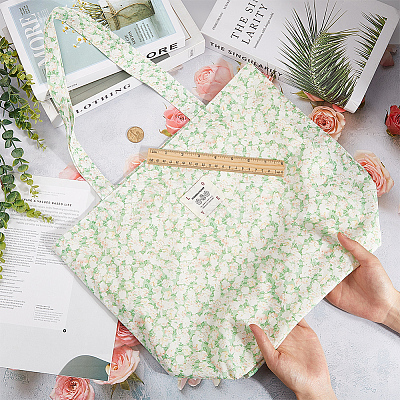 Flower Printed Canvas Women's Tote Bags ABAG-WH20005-06-1
