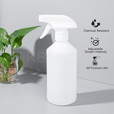 500ml White Plastic Trigger Spray Bottles with Adjustable Nozzle Empty Mist Spray Bottles for Cleaning Plant Flowers Home Garden AJEW-BC0005-72-1