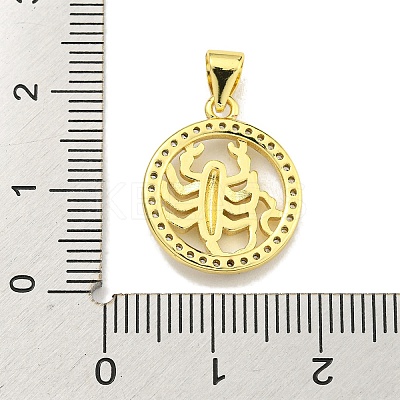 Brass Micro Pave Cubic Zirconia Pendants KK-K354-03G-05-1