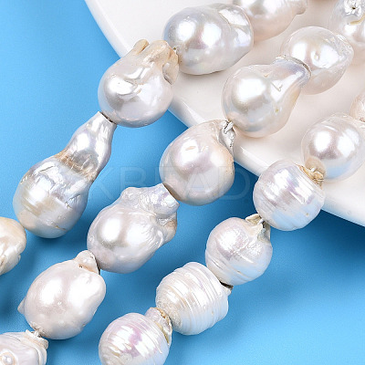 Natural Baroque Pearl Keshi Pearl Beads Strands PEAR-S019-02E-1