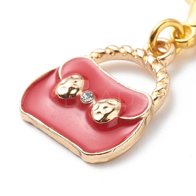 Valentine's Day Theme Alloy Enamel Pendant Decoration HJEW-JM00755-1
