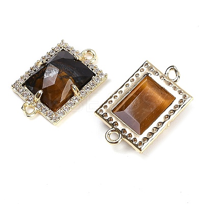 Natural Tiger Eye Faceted Rectangle Links G-I375-07G-10-1