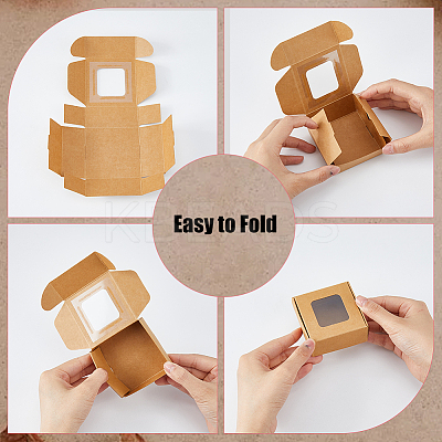 Kraft Paper Candy Storage Box CON-WH0084-90A-1