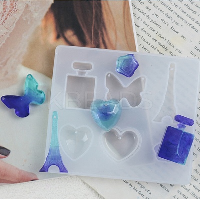Butterfly & Heart & Bottle DIY Silhouette Silicone Pendant Molds LS-SIMO-H019-04A-1