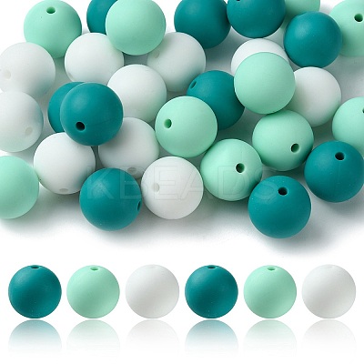 30Pcs 3 Colors Silicone Beads Round Rubber Bead 15MM Loose Spacer Beads for DIY Supplies Jewelry Keychain Making SIL-FS0001-01E-1