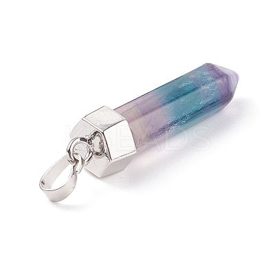 Natural Bullet Fluorite Pointed Pendants X-G-E308-C11-1