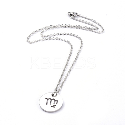 Non-Tarnish 304 Stainless Steel Pendant Necklaces NJEW-E147-12P-1