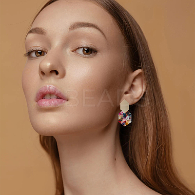20Pcs 10 Style Acrylic Dangle Stud Earrings EJEW-FI0001-64-1