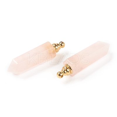 Faceted Natural Rose Quartz Pointed Pendants G-H252-F06-1