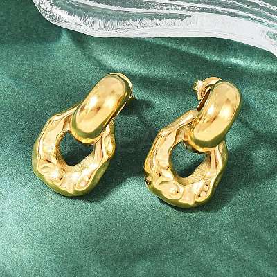 304 Stainless Steel Nuggets Stud Earrings EJEW-K268-33G-1