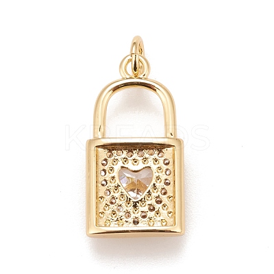 Brass Micro Pave Cubic Zirconia Pendants KK-A161-30G-1