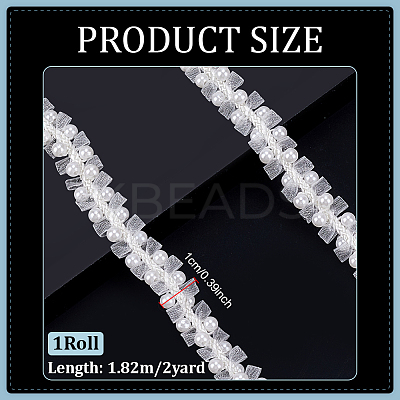 2Yards Polyester with Plastic Pearl Beaded Trim for DIY Sewing Craft OCOR-PH0036-53B-1
