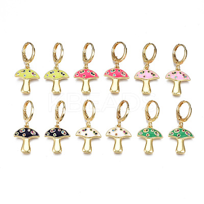 Brass Micro Pave Cubic Zirconia Huggie Hoop Earrings EJEW-T014-32G-NF-1